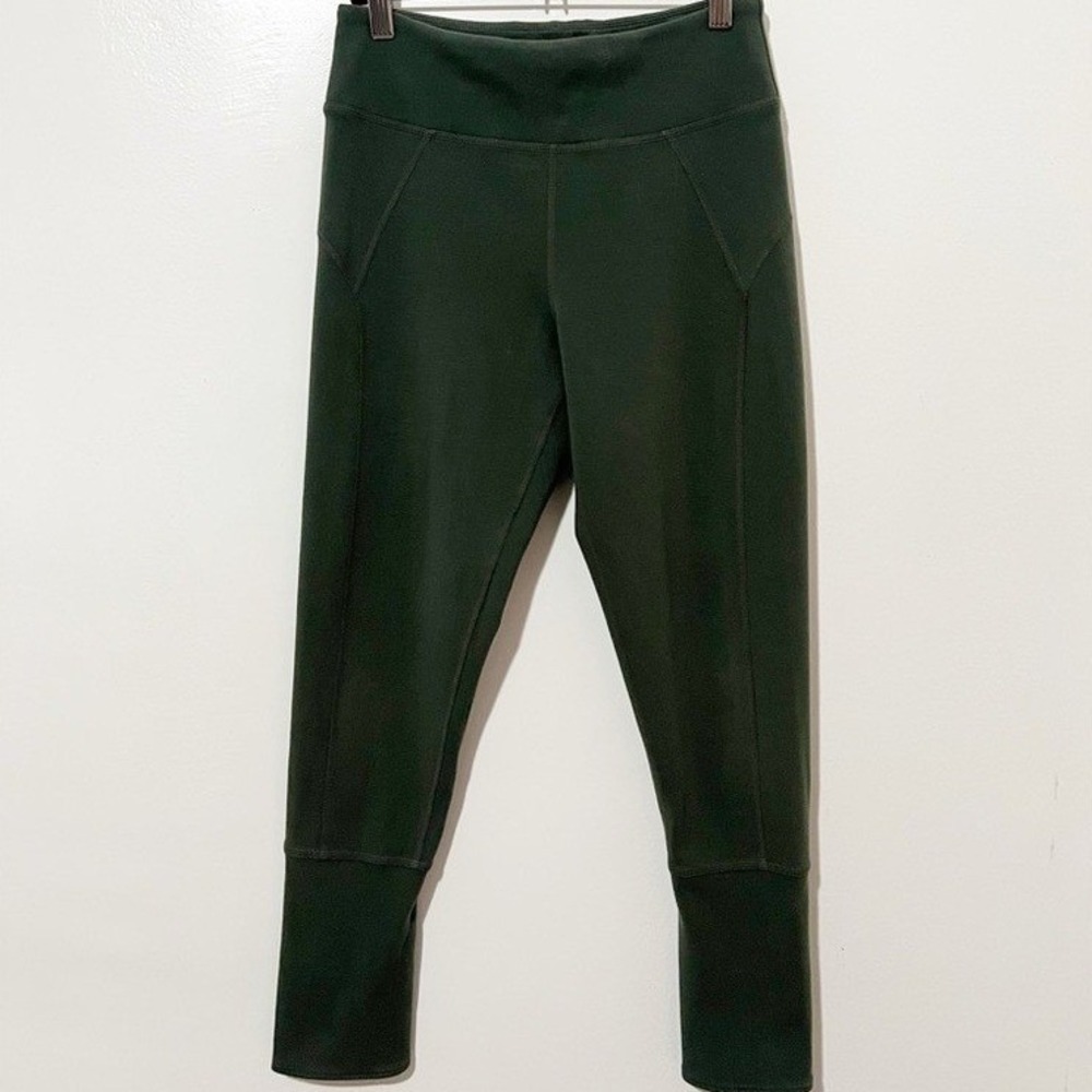 FP Movement Free People High Rise Leggings Forest Green Tulip Hem Size M